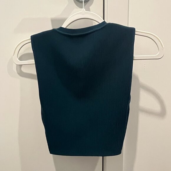 Babaton Sculpt Knit Muscle Cropped Tank in Herbage Green - Picture 3 of 3